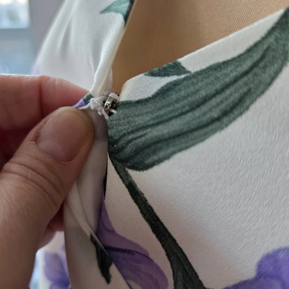 Blu Pepper White Wrap High-Low Dress with Purple Floral Print - Picture 7 of 11